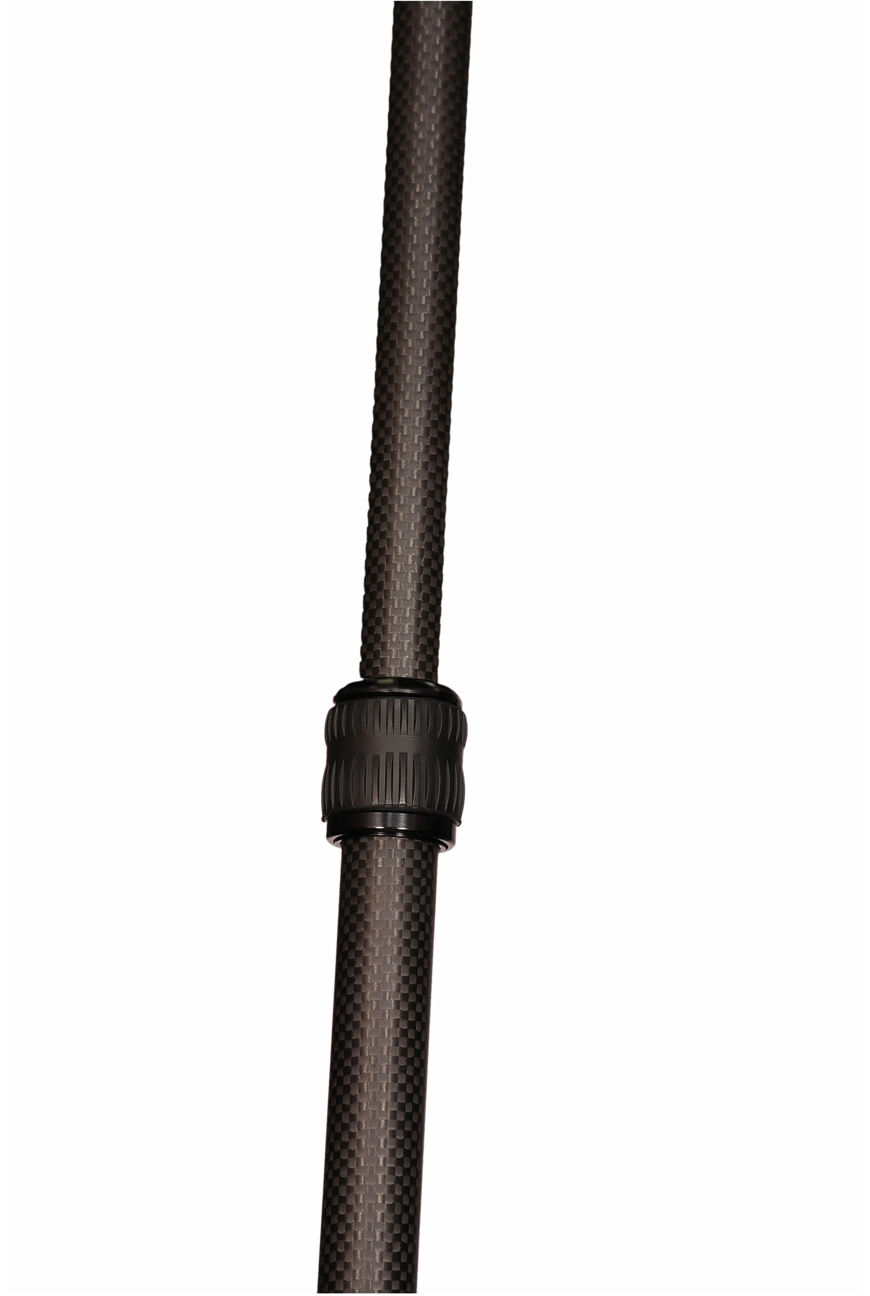 Close-up of RS C32405's locking collars and carbon fiber weave pattern