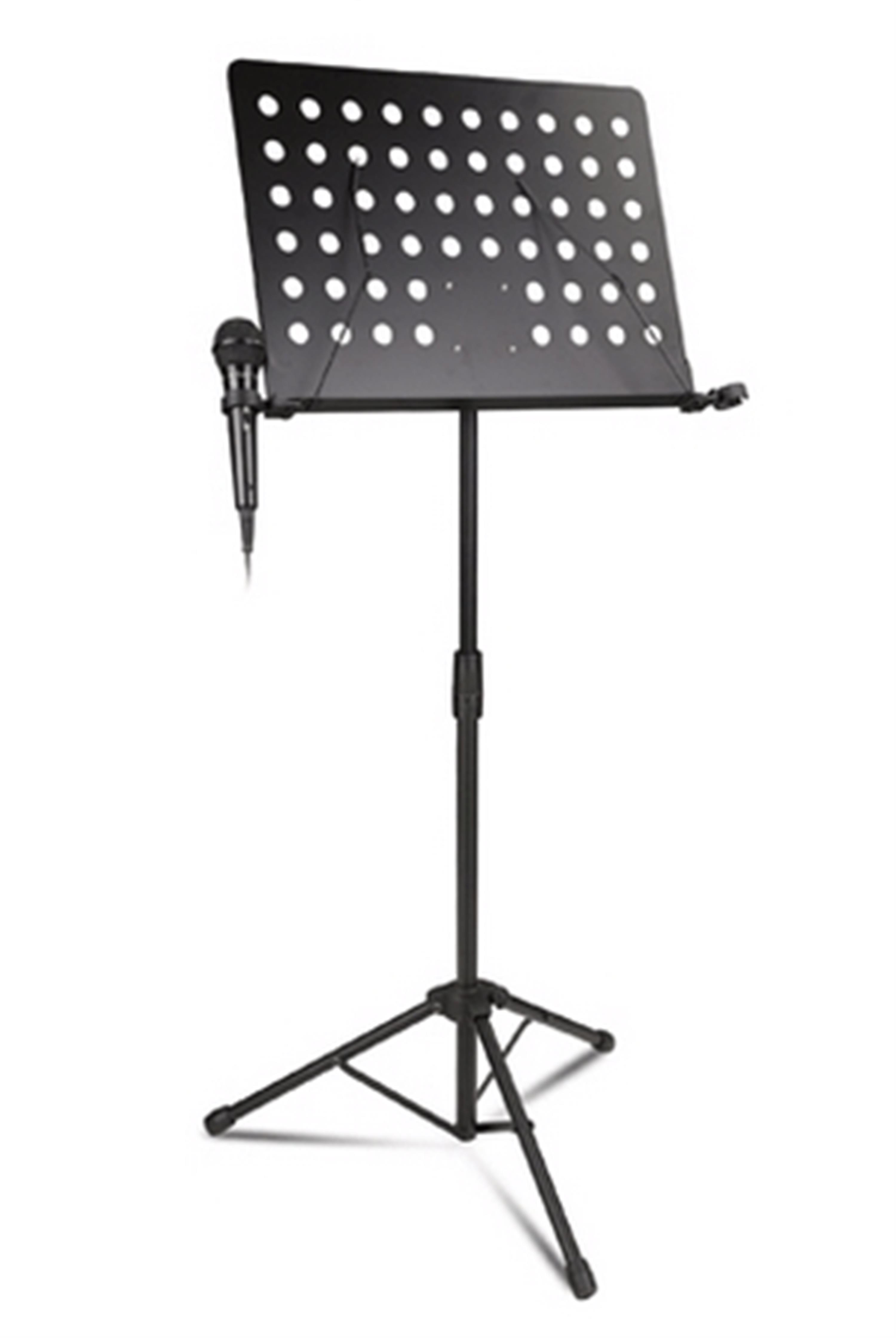 RS522 Notepad Stand at performance height with sheet music