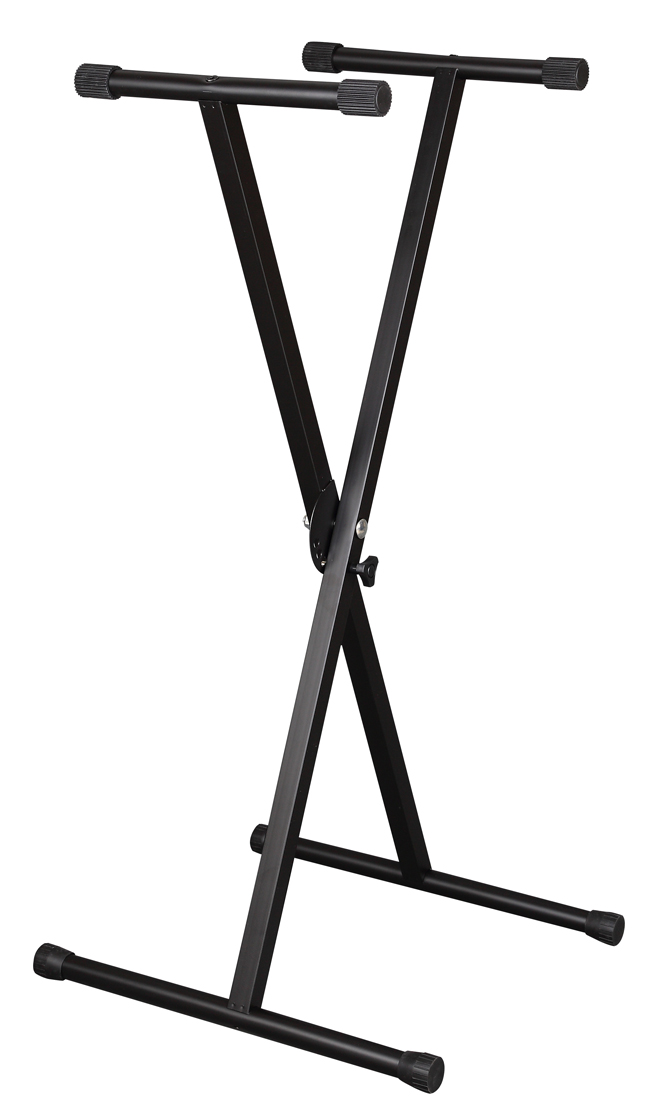 RS611 Keyboard Stand with portable keyboard at performance height