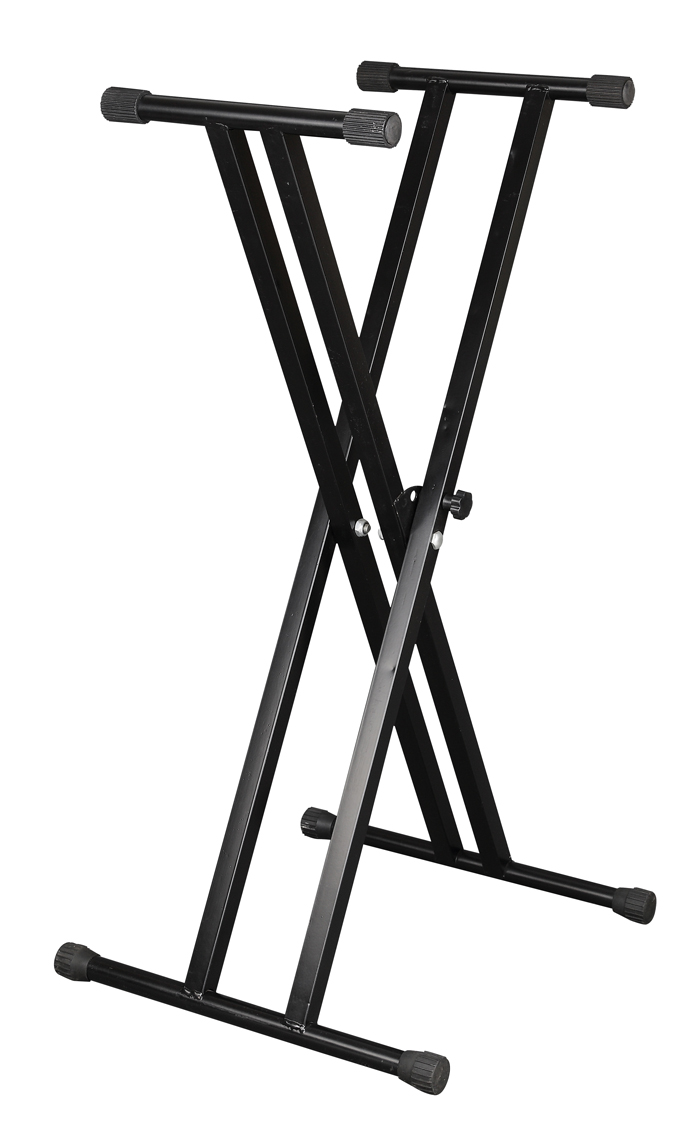 RS612 Keyboard Stand with synthesizer at performance height
