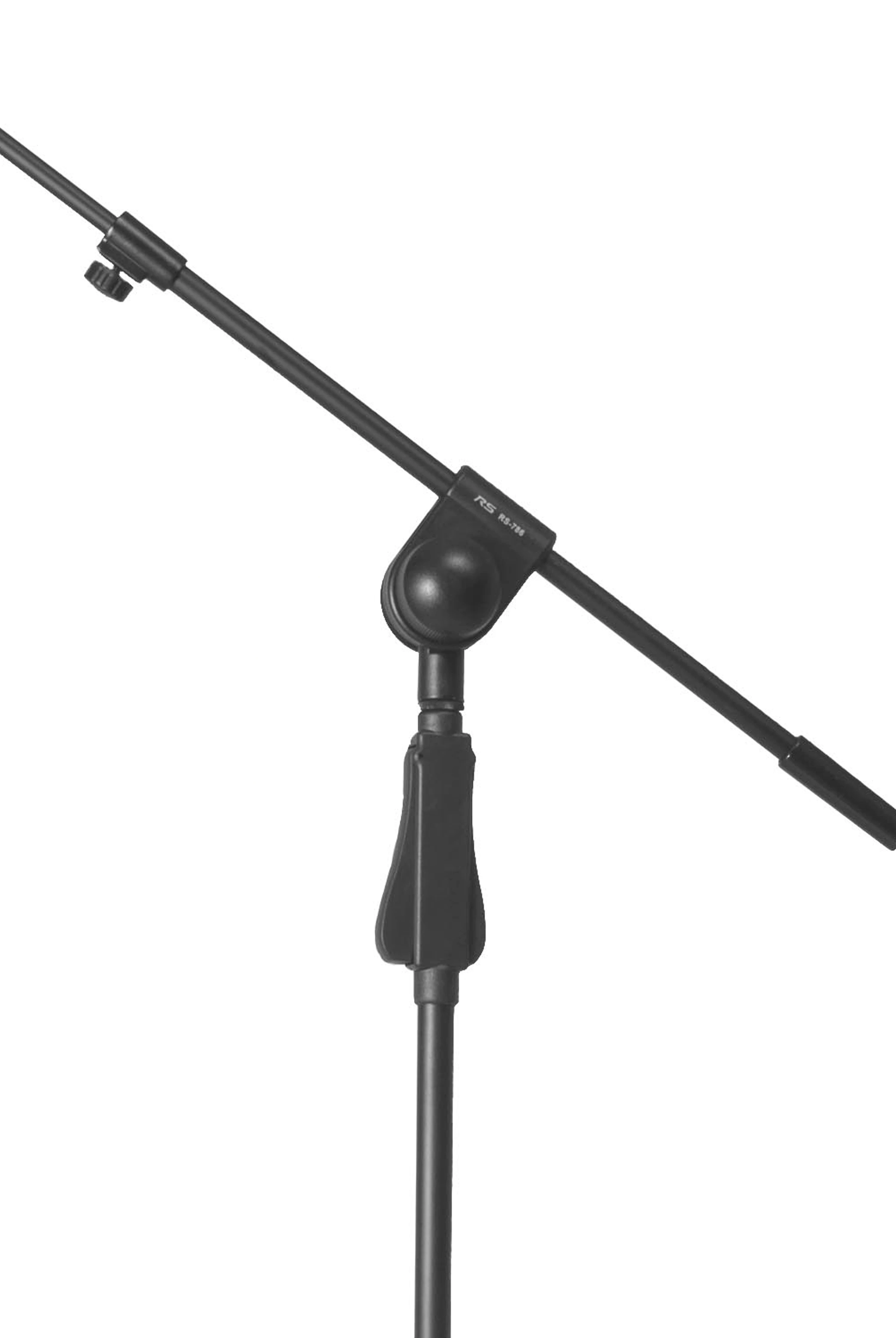 Side view of RS786 Boom Stand showing adjustable height range and lightweight design