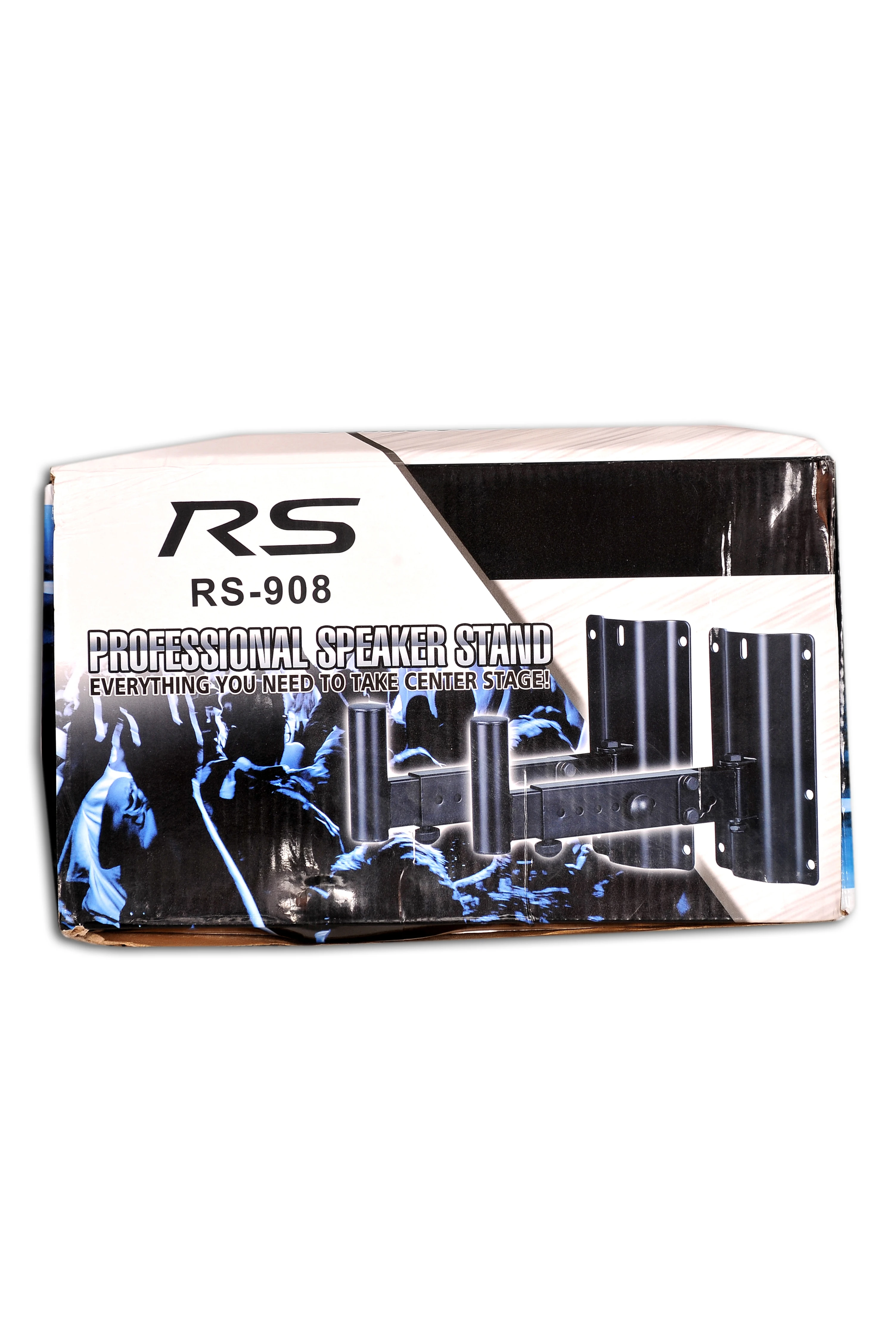 RS908 fully extended to maximum 360mm height with speaker attached