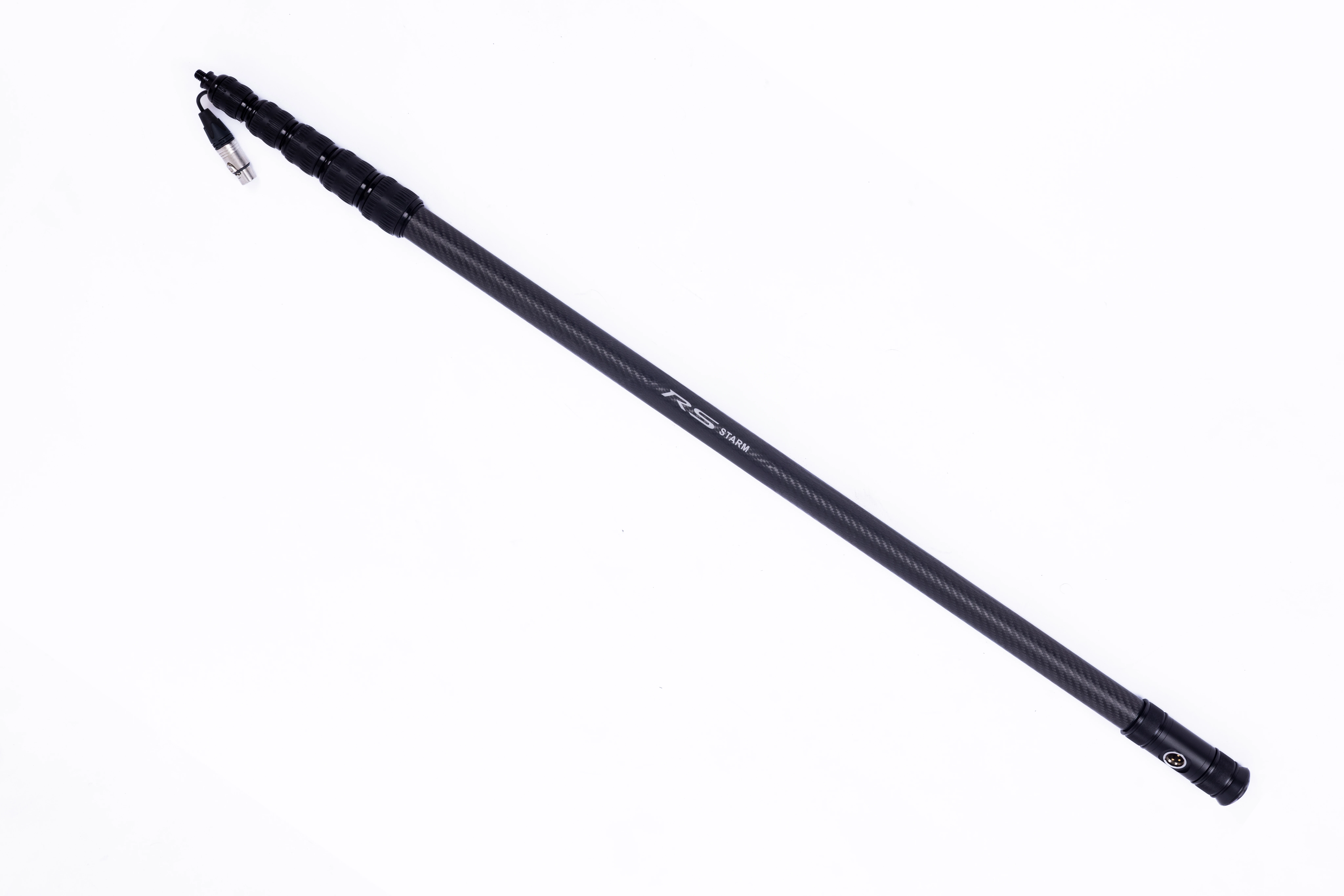 RS STARM Boom Pole fully extended in location sound setup